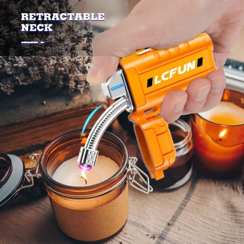 Miniatura 2 de LcFun Encendedor de arco eléctrico recargable por USB, encendedores de plasma a prueba de viento, con pantalla de batería LED, encendedores