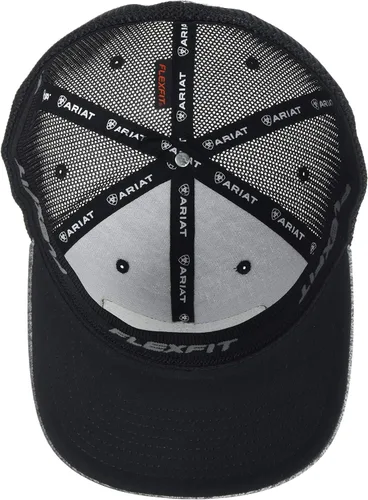 Miniatura 3 de ARIAT Gorra Snapback con logotipo de caja para hombre, Gris jaspeado Negro