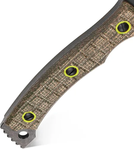 Miniatura 4 de C1393 Hacha de camping, hacha de supervivencia, DC53 hoja de acero con mango de Micarta, hacha multiherramienta con llaves hexagonales con fundas