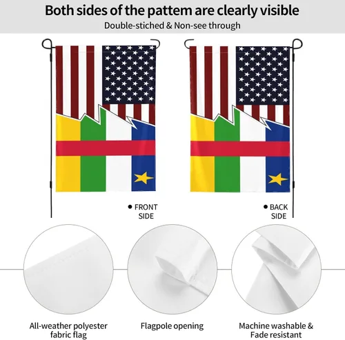 Miniatura 6 de Torn Style American And The Central African Republic Flags Garden Flag 28"x40" Inch Double Sided Garden Flags Home Lawn Outdoor Decor Flags Party