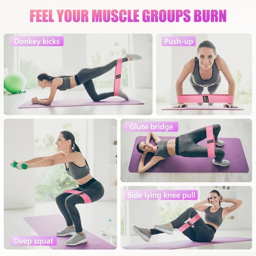 Miniatura 6 de Bandas de resistencia para entrenamiento, bandas de entrenamiento de ejercicio para mujeres y hombres, bandas elásticas de 3 niveles para ejercicio