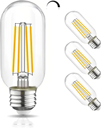Miniatura 11 de Bombilla LED regulable T45 equivalente a 60 W, bombillas LED Edison vintage E26, bombilla decorativa tubular transparente, 2700 K, blanco suave, 750