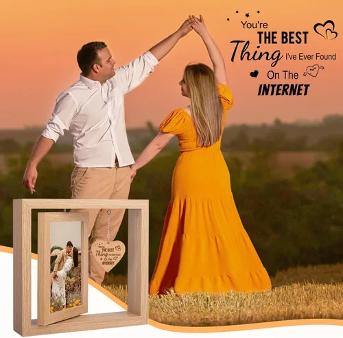 Miniatura 6 de Marco de fotos con texto en inglés "You're The Best Thing I've Ever Found on the Internet", marcos de fotos románticos para parejas, regalos
