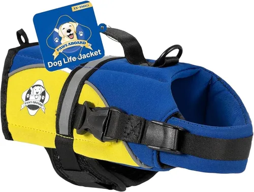 Chaleco salvavidas para perros Paws Aboard - Chaleco de natación para perros, ajustable, reflectante, cómodo, múltiples colores, patrones, chaleco