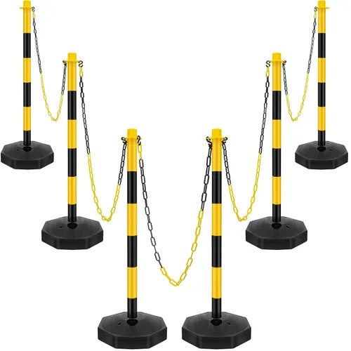 Miniatura 11 de Konohan Paquete de 6 delineadores de cono de estacionamiento de 34 pulgadas, juego de puntal de plástico para poste de tráfico, barrera de blanco