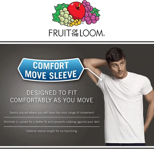 Miniatura 4 de Fruit of the Loom Men's Lightweight Active Cotton Blend Undershirts