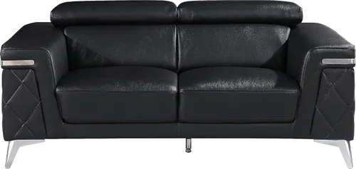 Miniatura 3 de Blackjack Furniture Amalfi - Juego de sofá de cuero italiano de grano superior para sala de estar con elegante diseño italiano, reposacabezas