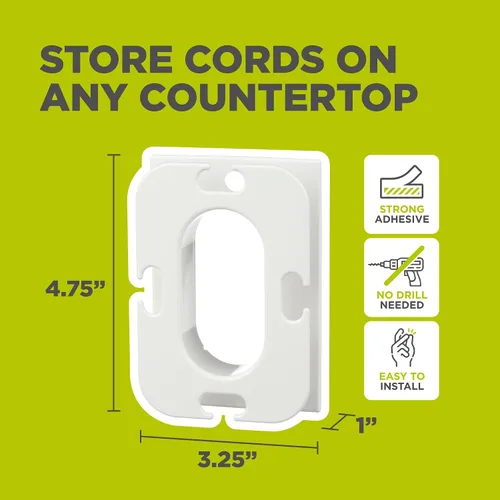 Miniatura 7 de Cord Minder Organizador para electrodomésticos, cables de carga, encimeras y escritorios, enrollador y envoltura de cables eléctricos, cubiertas