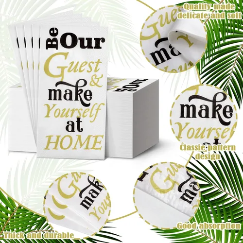 Miniatura 3 de 200 servilletas de baño desechables para invitados, toallas de mano de papel para cena, servilletas de papel para baño, tocador, boda, vacaciones