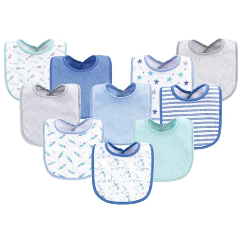 Miniatura 13 de Luvable Friends Baberos unisex de algodón para bebé, azul, talla única
