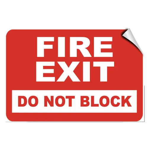Fire Exit Do Not Block - Adhesivo de seguridad (7 x 5 pulgadas)