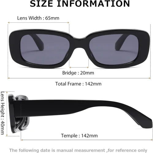 Miniatura 4 de kimorn Lentes de sol rectangulares para mujeres y hombres, modernos, retro, a la moda, gafas de sol vintage de los años 90, protección UV 400, marco