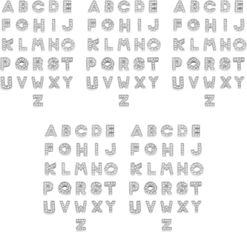 Miniatura 12 de AUEAR, paquete de 26 dijes de letras del alfabeto de 8 mm con diamantes de imitación completos, cristal, color dorado, para pulseras, collares