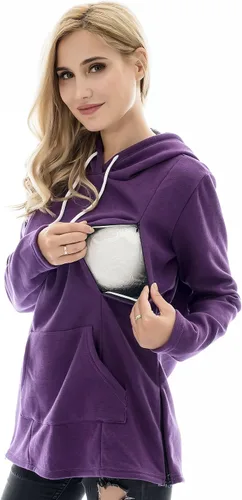 Miniatura 71 de Bearsland - Sudadera de lactancia y maternidad para mujer, con bolsillos y capucha