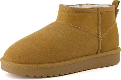 Miniatura 36 de CUSHIONAIRE, Hip 2 - Botas de nieve de gamuza auténtica para mujer, sin cordones, con cómodo forro de piel de oveja sintética + espuma viscoelástica