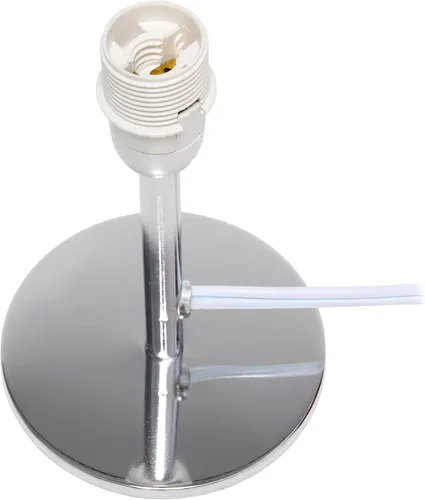 Miniatura 6 de Simple Designs LT1208-WHT - Lámpara de mesa compacta de 12.4 pulgadas, brillante y llamativa, cromada, con pantalla de tela en ángulo, para sala