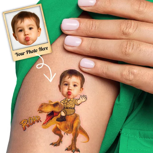 Miniatura 9 de 120 tatuajes temporales precortados de dinosaurio 3D divertidos para niños Recuerdos de fiesta de cumpleaños temáticos súper lindos, suministros