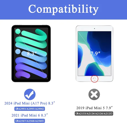 Miniatura 2 de Soke Funda para iPad mini 7(A17 Pro) 2024/iPad Mini 6 2021 de 8.3 pulgadas con Soporte para Lápiz-[Carga de Lápiz + Activación/Suspensión