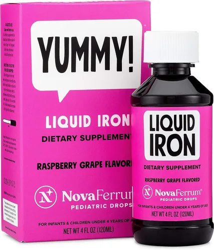 novaferrum Pediatric gotas Hierro Líquido Suplemento para bebés y niños, Rojo Marrón, 1