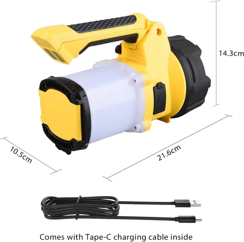 Miniatura 6 de Foco recargable 3 en 1, 6 modos de linterna LED de mano recargable, luz de campamento de energía portátil, IP65 impermeable adecuada para senderismo