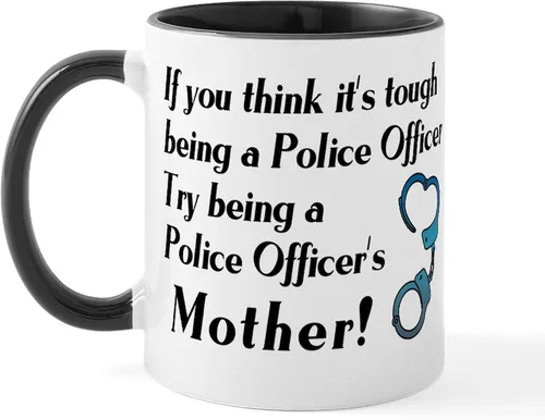 Miniatura 11 de CafePress Taza de café de cerámica de 11 oz (11.0 fl oz) de Police Mom