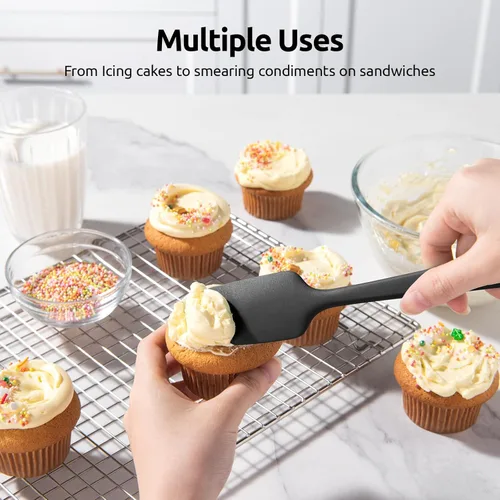 Miniatura 7 de Juego de espátulas de silicona U-Taste con resistencia al calor de 600 grados Fahrenheit (Negro)
