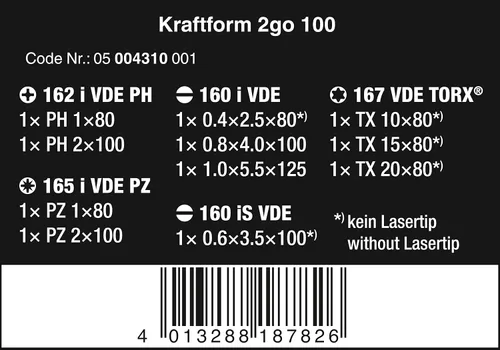 Miniatura 2 de WERA 05004310001 Kraftform 2go 100, 11 piezas