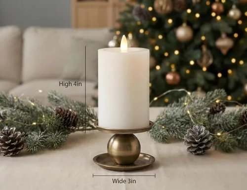 Miniatura 3 de Velas de pilar sin llama parpadeantes con temporizador remoto, velas LED operadas por batería hasta 400 horas, velas de cera real con llama en Blanco