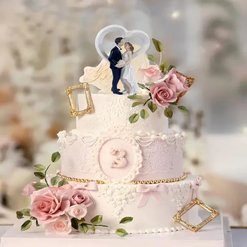 Miniatura 5 de Decoración de pastel de boda, figura de novia y novio, elegante decoración de pastel de resina para bodas, compromisos, aniversarios