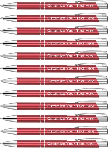 Kingluu Hasta 500 bolígrafos personalizados, bolígrafos personalizados de tinta negra con tu nombre, logotipo, mensaje, texto, para oficina, Rojo
