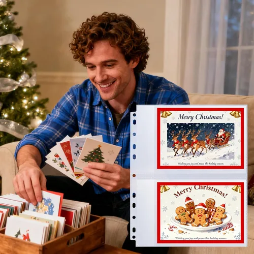 Miniatura 7 de Paquete de 30 páginas de repuesto para álbumes de fotos de 5 x 7 pulgadas para carpeta de 3 anillos, fundas de fotos ultra transparentes