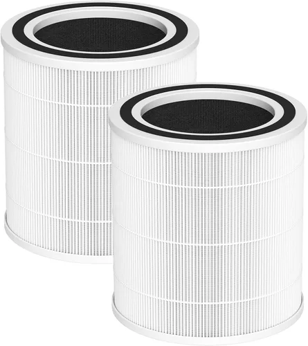 Paquete de 2 filtros de repuesto para purificadores de aire AC400 Purivortex AC400, tecnología HEPA 3 en 1 de alta eficiencia, color blanco