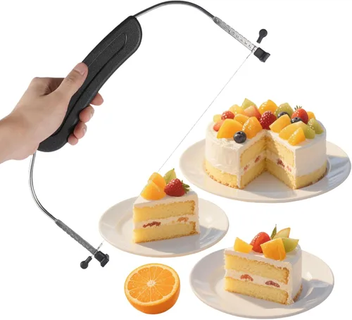 Miniatura 5 de LevCake - Cortador ajustable para tartas, nivelador de 9 alturas diferentes, acero inoxidable de grado alimenticio de alta calidad, doble alambre