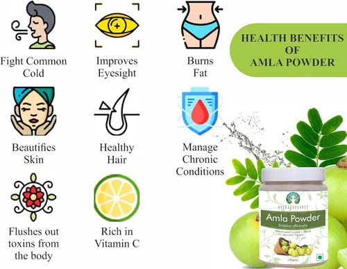 Miniatura 7 de AYURVEDASHREE Amla Fruit Powder (Amalaki) 3.53 oz Forma de polvo Rico en vitamina C antioxidante Vegano 100% crudo de la India Emblica