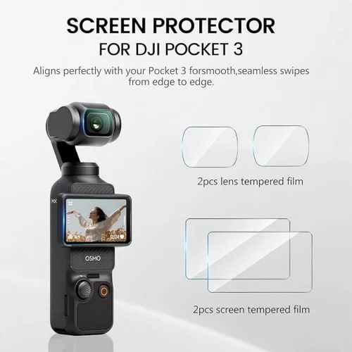 Miniatura 3 de Funda protectora de silicona para lente de pantalla para DJI Osmo Pocket 3 Accesorios (Negro)