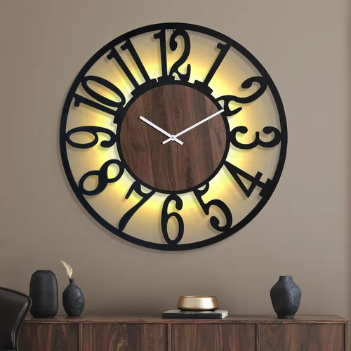 Miniatura 11 de Reloj de pared grande de 20 pulgadas de metal con voz y sensor de luz nocturna, luz en la oscuridad, silencioso, sin tictac, funciona con batería