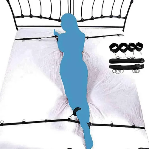 Miniatura 7 de Juego de amarres sexuales para mujer, kit sexual para parejas debajo de la cama King, lazos sexuales para tobillos y muñecas, correas de cama