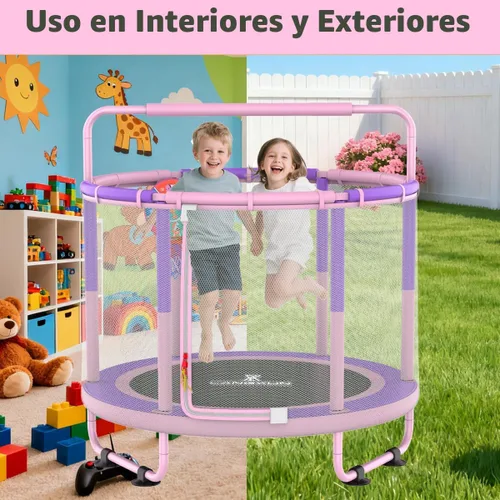 Miniatura 7 de Trampolín de 60 pulgadas para niños, mini trampolín 6 en 1 de 5 pies para interiores y exteriores, juguetes de Navidad, regalos de cumpleaños