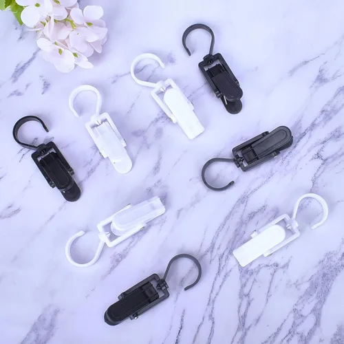 Miniatura 7 de 12 piezas de ganchos giratorios súper fuertes de plástico, clips para cortinas, alfileres para ropa, clips para toallas de playa, clips giratorios