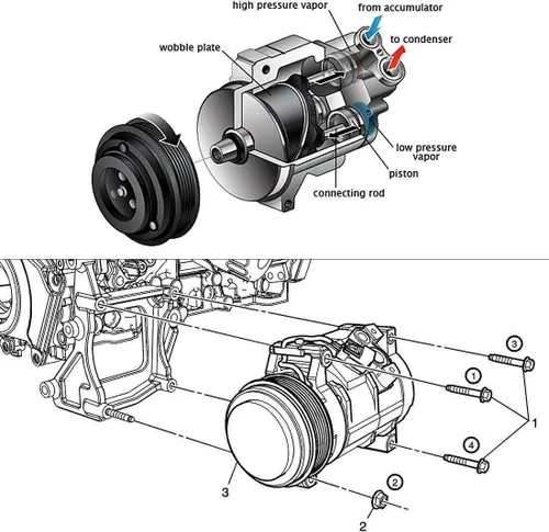 Miniatura 9 de Compresor de aire acondicionado CA con embrague, CO 10386C para 1999-2004 para Nissan Frontier 3.3l, para 2000-2004 para Nissan Xterra 3.3l