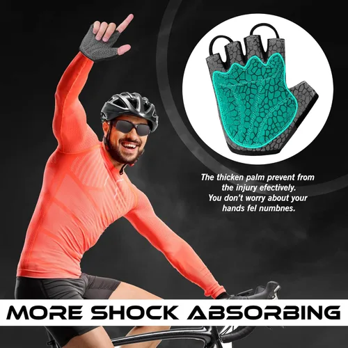 Miniatura 4 de WESTWOOD FOX Guantes de ciclismo de medio dedo, unisex, acolchados, para la palma de la mano, guantes de ciclismo de MTB para hombres y mujeres