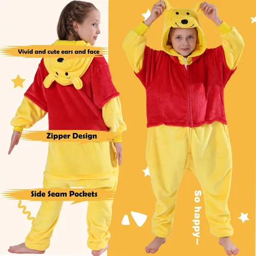 Miniatura 4 de SWEETXIN Kids Unisex Onesie Pajamas Plush One Piece Halloween Costume Cosplay Sleepwear for Girls Boys