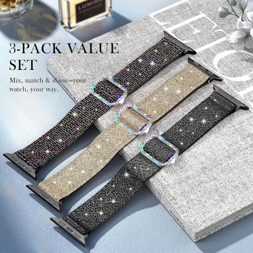 Miniatura 3 de LETOID Correas elásticas diseñadas para Apple Watch Band de 1.496 pulgadas, 1.575 pulgadas, 1.614 pulgadas, 1.654 pulgadas, 1.732 pulgadas, 1.772