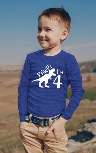 Miniatura 2 de rawr im 4 year old boy shirt roar 4th birthday shirt boy four dinosaur tshirt