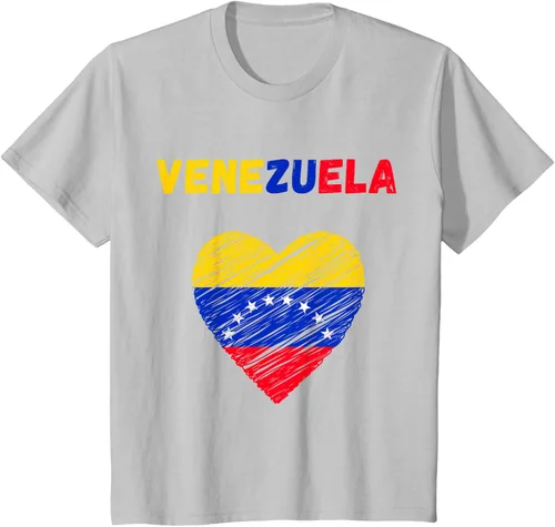 Miniatura 33 de Camiseta con la bandera venezolana con corazón de Venezuela, Negro