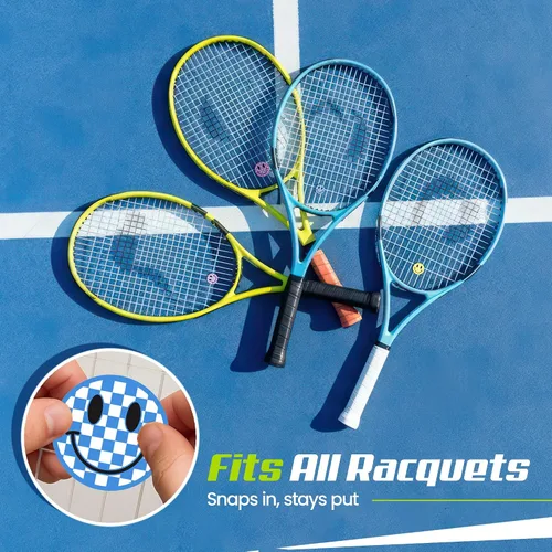 Miniatura 4 de Tennis Racket Dampener - Cute Designs - Vibration & Noise-Reducing Tennis Shock Absorber for Racquets - Secure, Easy-Install Accessories for Players