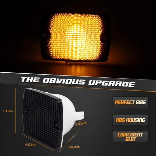 Miniatura 2 de HERCOO Conjunto de luces intermitentes delanteras para vehículos, lente compatible con Jeep Wrangler, reemplazo 1987-1993, paquete de 2
