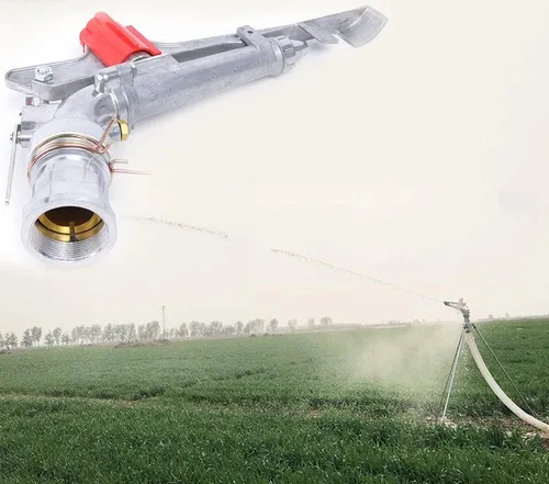 YIYIBYUS Pistola rociadora de riego de 2 pulgadas, 65-80M de área de impacto grande 360 rociador de agua ajustable para riego agrícola a gran escala