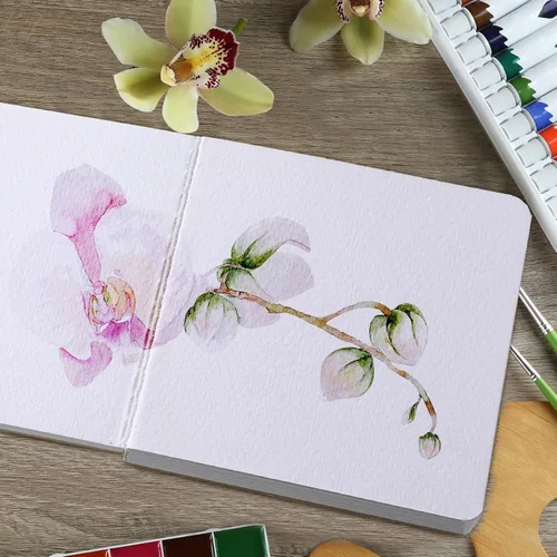 Miniatura 5 de Ctosree 3 piezas Mini Libro de bocetos de acuarela 3.9 x 3.9 pulgadas Cuaderno de acuarela portátil cuadrado Libro de bocetos de pintura 90 hojas