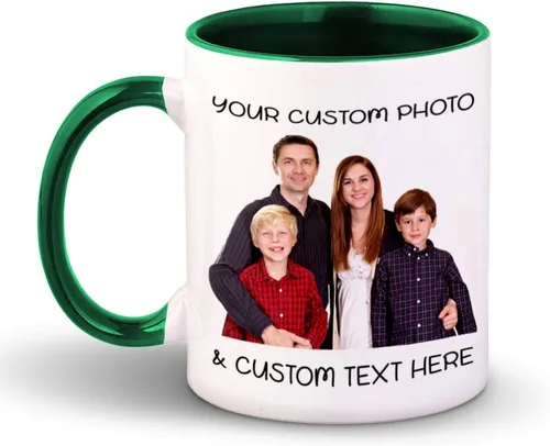 Miniatura 10 de Taza de café en forma de corazón personalizada foto foto y texto taza de té cerámica 11 oz Mango de corazón